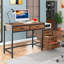 Bureau d'ordinateur 51 po réversible avec 5 tiroirs et classeur (sans la chaise)-1587529334-1587529335