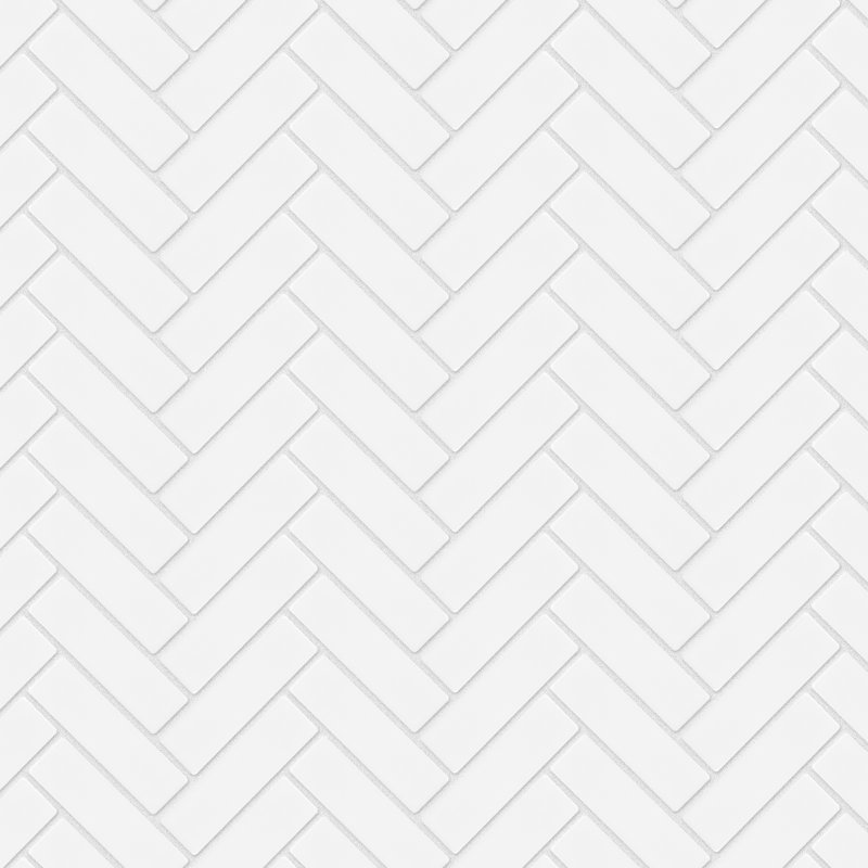 Metro Brick Herringbone 10-5/8 " x 12-1/2 " Porcelain Mosaic Floor and Wall Tile, Glossy White