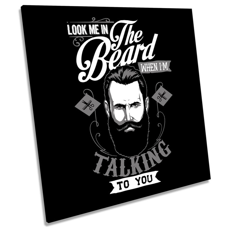 Look Me In The Beard - Wrapped Canvas Print, 60cm H x 60cm W x 2cm D