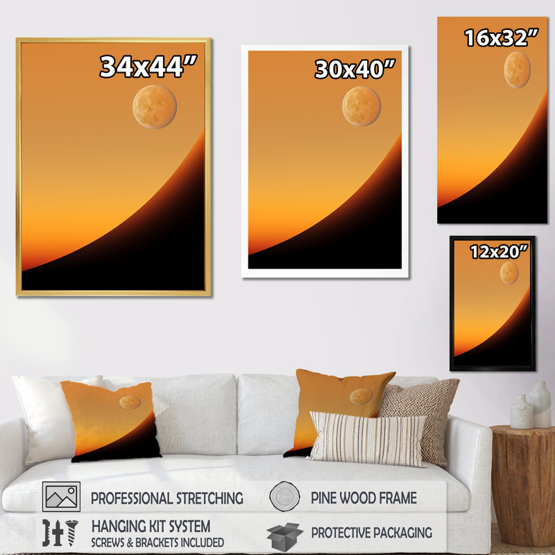 Lune jaune topaze crépuscule, Toile tendue, H 20 po x l 12 po x P 1 po
