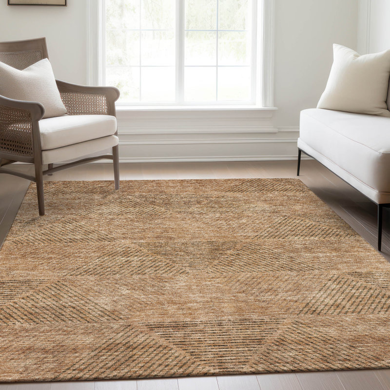 Tapis intérieur / extérieur en polyester tissé à la machine Malchow, Rectangle 2 pi 6 po x 3 pi 10 po