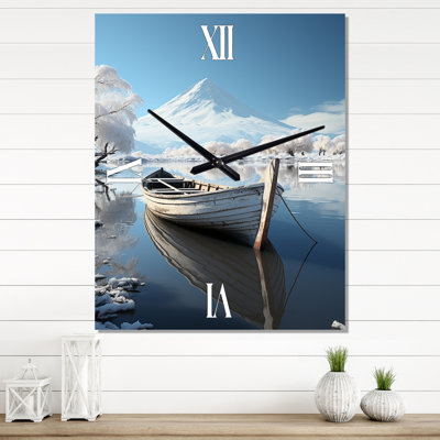 Blanc Japon Whispers Of Winter I - Cottage Très grandes horloges murales