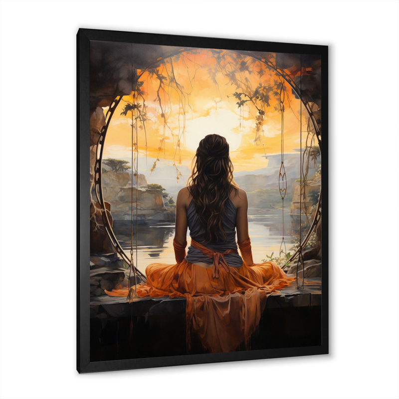 Orange Orange Awakening I, reproduction d'art sur toile, Noir, H 32 po x l 24 po x P 1 po
