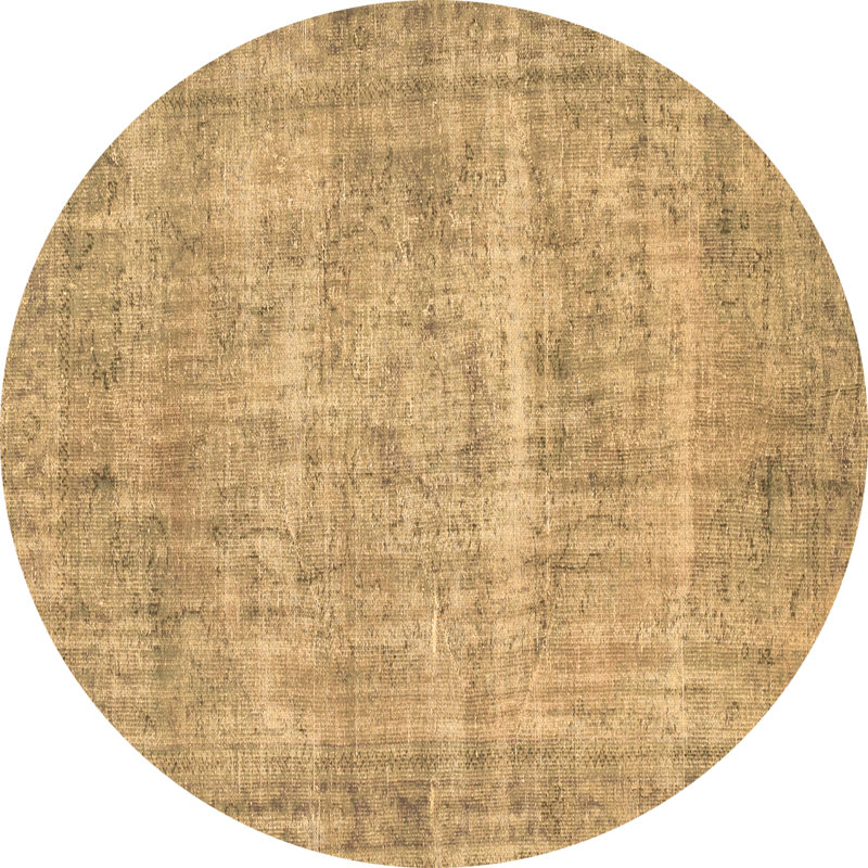 Tapis rond brun / noir en laine et polyester tissé à la machine 7 pi Dakaden