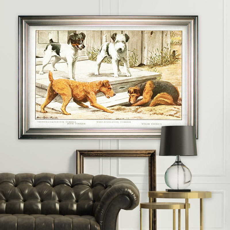 « canin sketch xxi », impression, H 18 po x l 27 po x P 1,5 po, Pas de tapis, Toile tendue