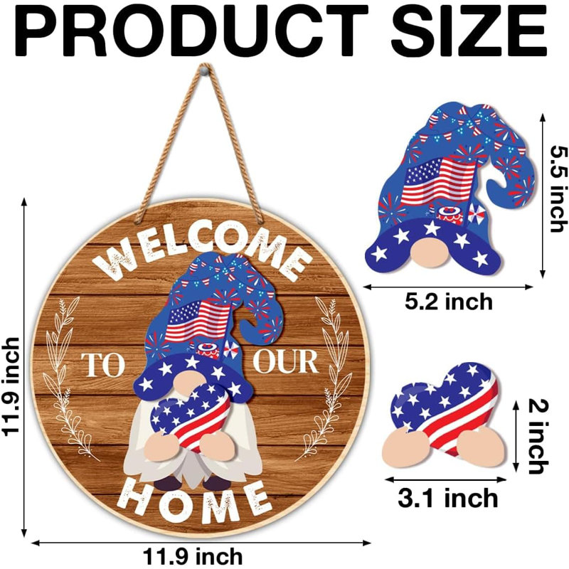 12" x 12" Round Seasonal Gnome Interchangeable Decor 21 pack by Wooden Wall Art