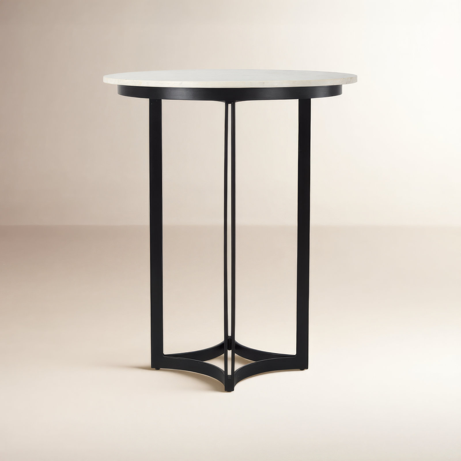 Wainwright Round Marble Dining Table, Black, 32" x 32", Counter Height ( 38" Height)