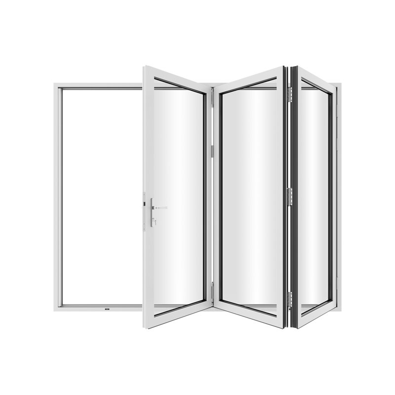 Porte de patio pliante en aluminium à 3 panneaux de 96 po de largeur KaMic VersaFold, S'ouvre à gauche vers l'extérieur