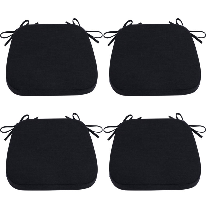 Coussin de chaise de salle à manger d'intérieur 1,8 po, Noir