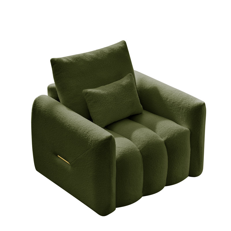 Chaise d'appoint modulaire rembourrée moelleuse - canapé simple pour le salon et la chambre à coucher, Vert