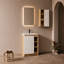 Meubles-lavabos modernes de 10 pouces (incluant le meuble et le lavabo) avec rangement, contreplaqué de chêne clair