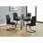 Harry Dining Table, 47 Inch Round Laminate Top, Black Metal Base-111235018