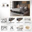 Lit plateforme double en métal avec rangement en chêne naturel-106491485-106491490