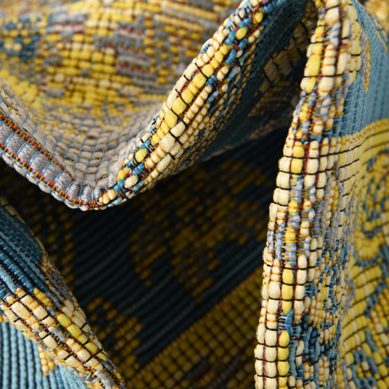 Blue_Unique Loom Cahuita Outdoor Traditional Rug, Runner 2'7" x 5'3"
