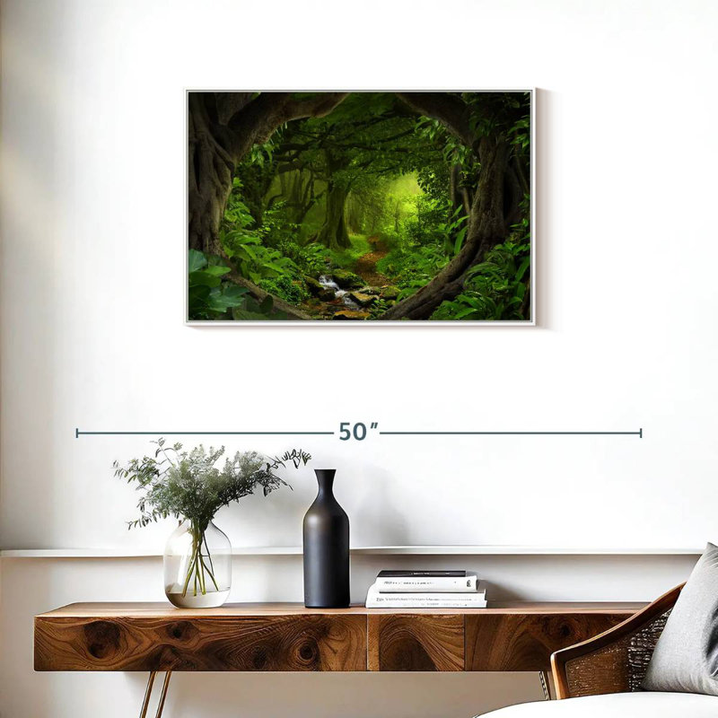 Jungle tropicale du sud-est asiatique, Cadre flottant blanc, 31 po x 21 po