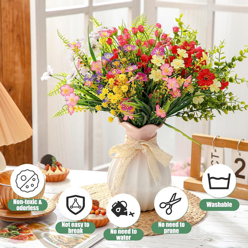 40 paquets de fleurs artificielles pour l'extérieur sans fade ...