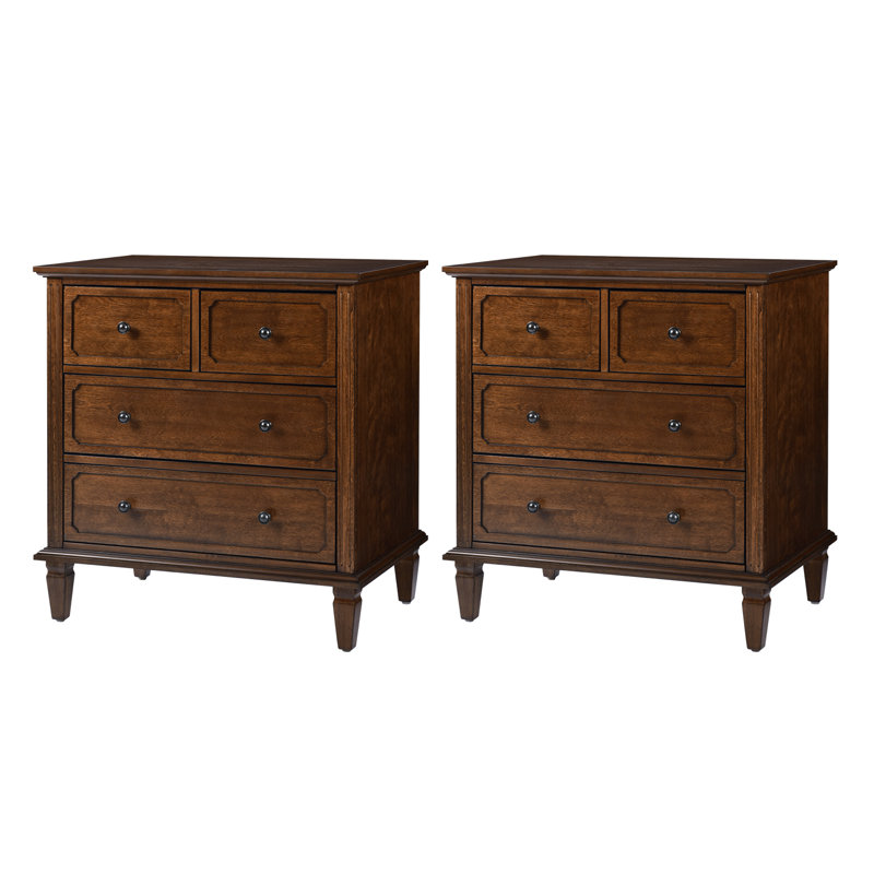 Commode d'appoint 4 tiroirs Amberlyn, Noyer
