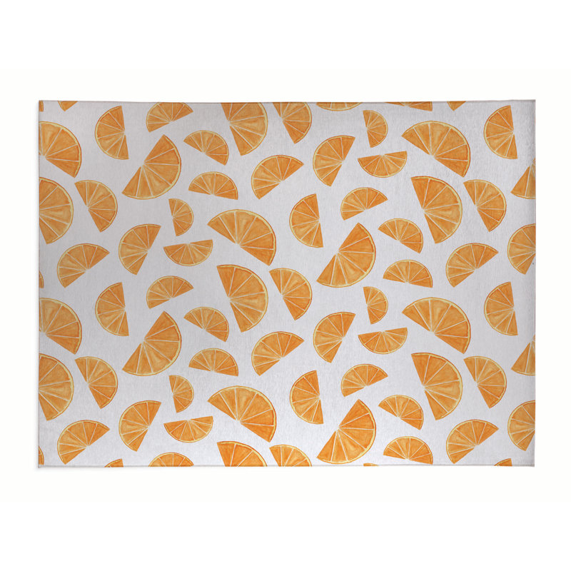 Tapis de bureau léger Summer Oranges, L 48 po x P 72 po, Blanc