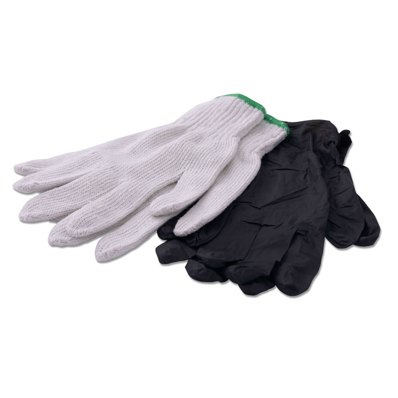 Ensemble de gants pour la préparation des aliments - 24 en nitril et 4 en coton
