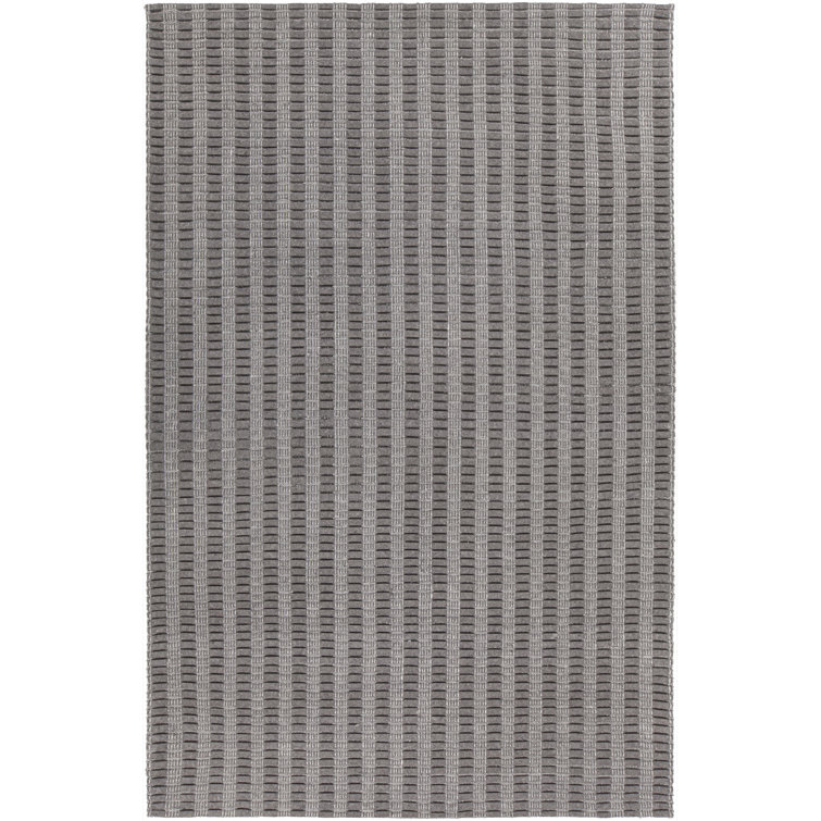 Gisela Wool Striped Area Rug in Gray