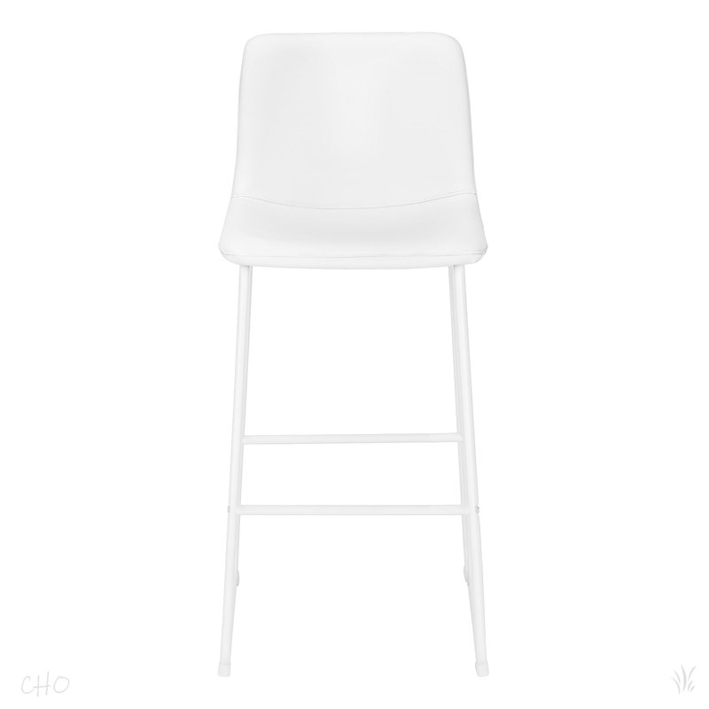 Chaise de bureau moderne, hauteur de bar, Blanc, Blanc