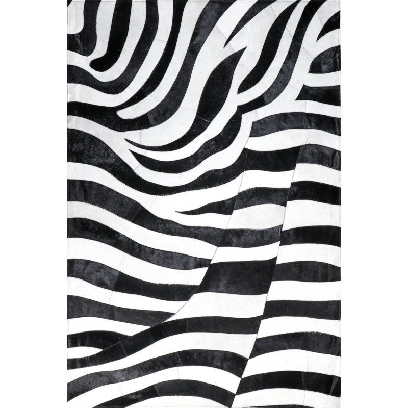Tapis rectangulaire unique en peau de vache Swynford, Rectangle 8 pi x 10 pi