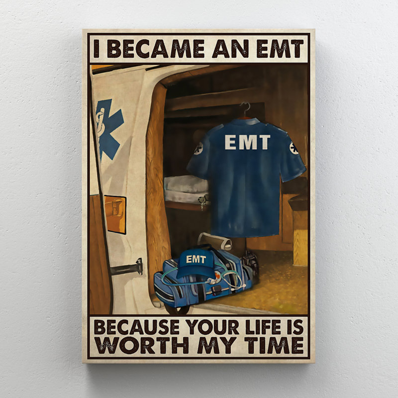 " Emt Uniform On Ambulance ", 14" H x 11" W x 2" D