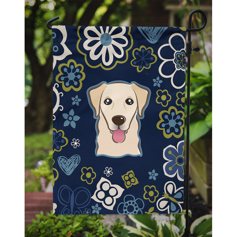 Terrier en fleurs à 2 côtés en polyester 15 x 11,5 po drapeau de jardin, ExTracteur (pêche)