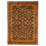 Hand Knotted Wool Area Rug in Blue And Red