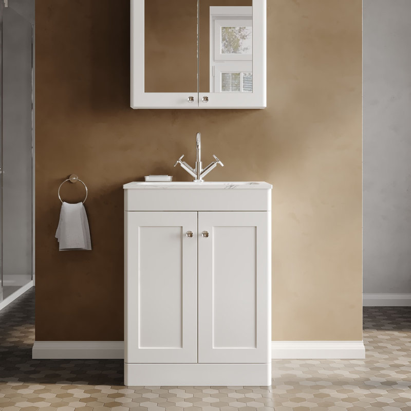 Classique Bathroom Vanity, Satin White, 61 cm W