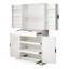 Fluted Kitchen Pantry Cabinet with 3 Keyboard Drawers & 6 Door Shelves Adjustable-1951324512