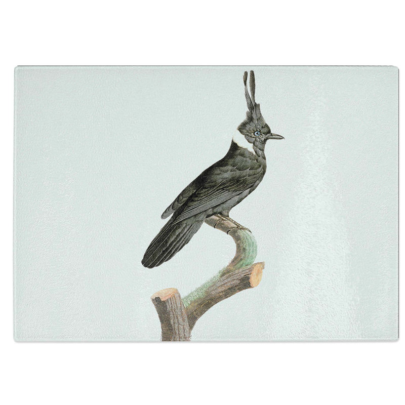 Tempered Glass Jay Bird Chopping Board, 28.5 cm W x 20 cm L