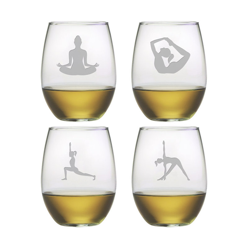 Ensemble de 4 verres à vin sans pied 21 oz, Transparent