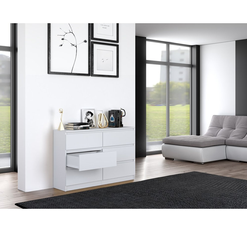 Shay M6 120 cm Chest of 6 Drawers