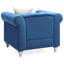 Élégant fauteuil bleu marine à accoudoirs ronds-2005643172