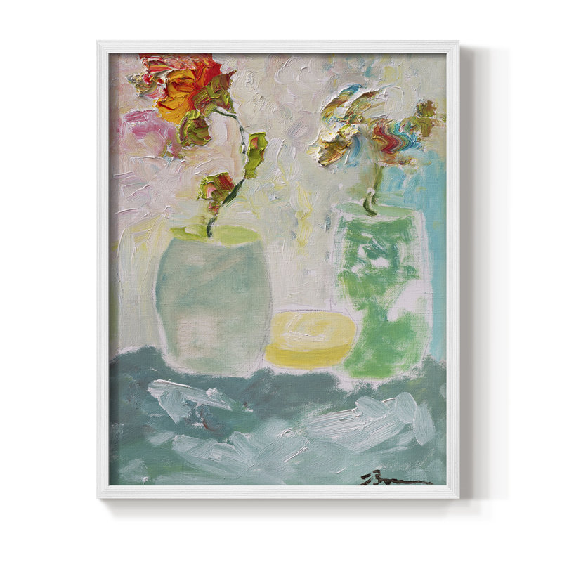 «Tahitian Sunrise», reproduction encadrée - bois massif, Blanc, H 28 po x l 22 po