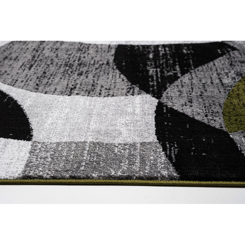 Abstract Area Rug, Rectangle 200 x 290 cm, Green