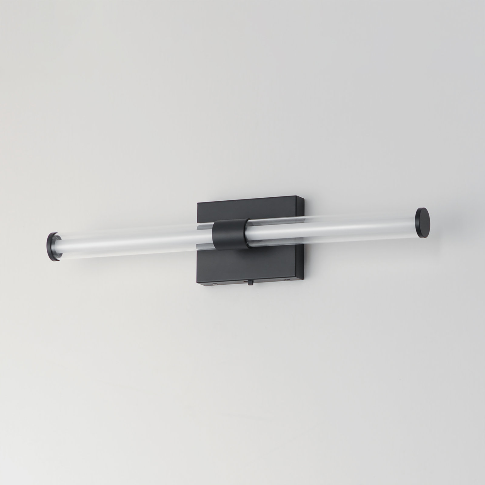 Machaela Single Transparent Dimmable LED Bath Bar, Black
