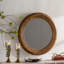 31.3 Inch Hammered Gold Round Wall Mirror with Iron Frame and MDF Back, Perfect for Rustic and Modern Decor