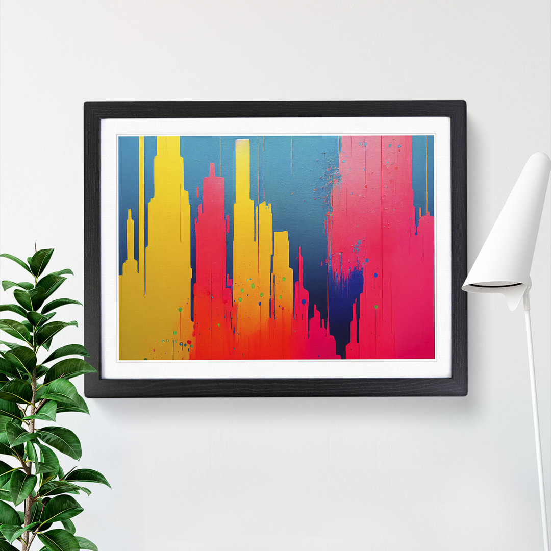 Lush Skyscraper Skyline Abstract - Single Picture Frame Painting
