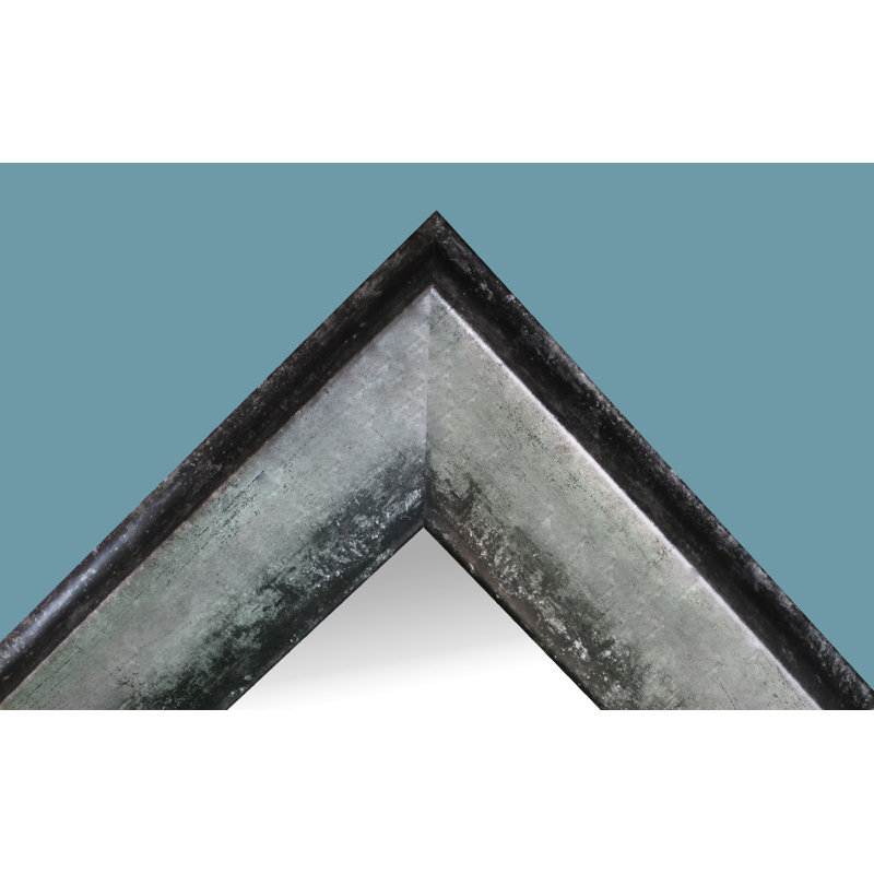 Miroir décoratif traditionnel Goles, Gris charbon argenté, H 15 po x l 31 po