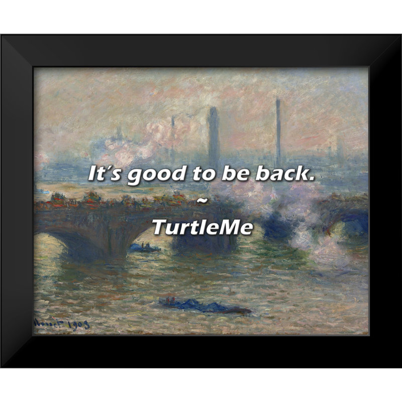 TurtleMe Quote: It’s good to be back.