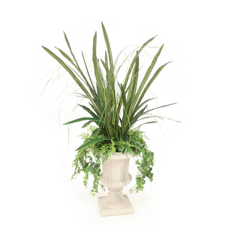 Herbe de feuillage artificiel 36,5" en urn