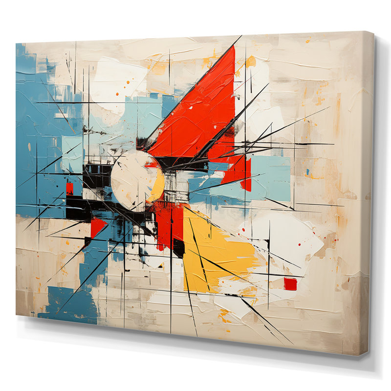 «Geometric Colorful Atmosphere I», formes abstraites sur toile, Toile tendue, H 30 po x l 40 po x P 1,5 po