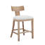 Ensemble de 2 tabourets de comptoir de 27 po, tabourets de bar rembourrés à hauteur de comptoir avec structure en bois d'hévéa massif, dossier, repose-pieds, tabourets de bar sans accoudoir, comptoir de cuisine et comptoir naturel