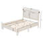 Grands lits robustes en bois, tête de lit tapissier grise, style industriel pour les chambres à coucher modernes