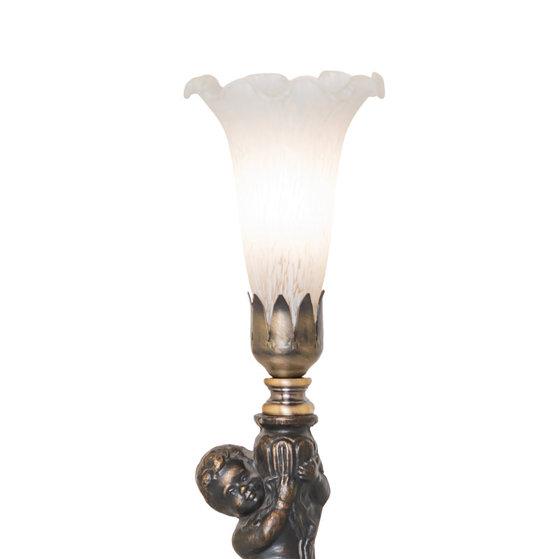 Mini-lampe 12 po Tiffany Pond, Blanc