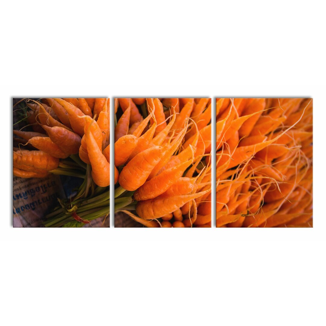 3-tlg. Leinwandbilder-Set Healthy Carrot Bouquet