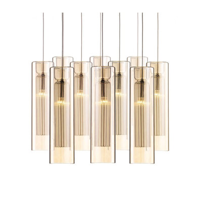 Luminaire suspendu ambre 2 niveaux