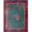 Floral Seafoam Green Color Antique Chinese Art Deco Rug